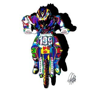 Travis Pastrana Motorsport Motocross Print 18x24
